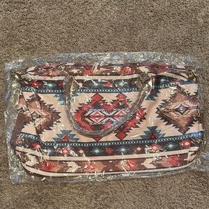Aztec Patterned Weekender Bag